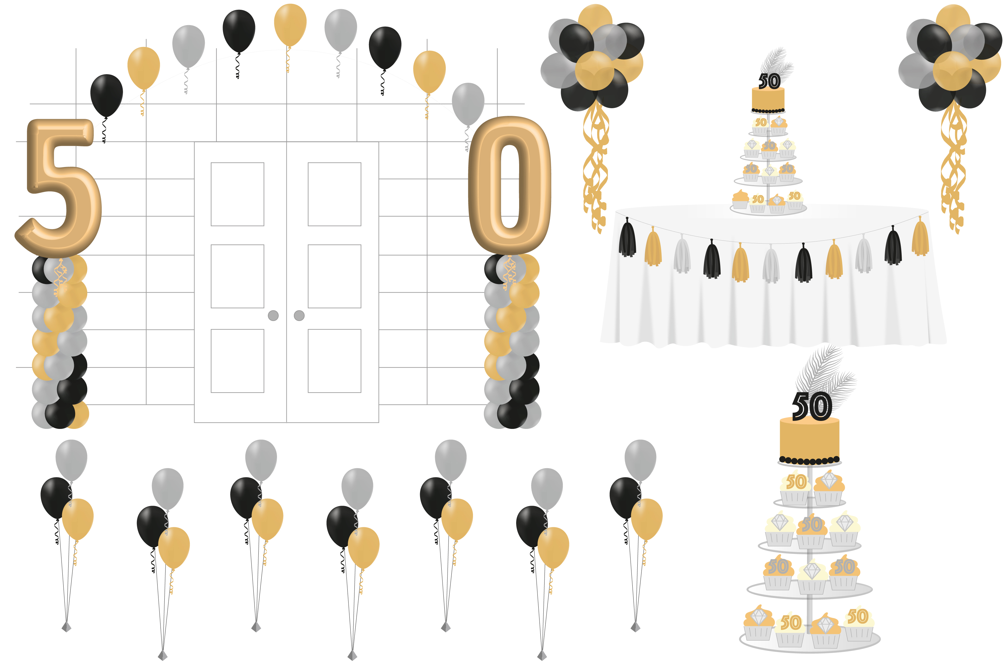 50th birthday balloons