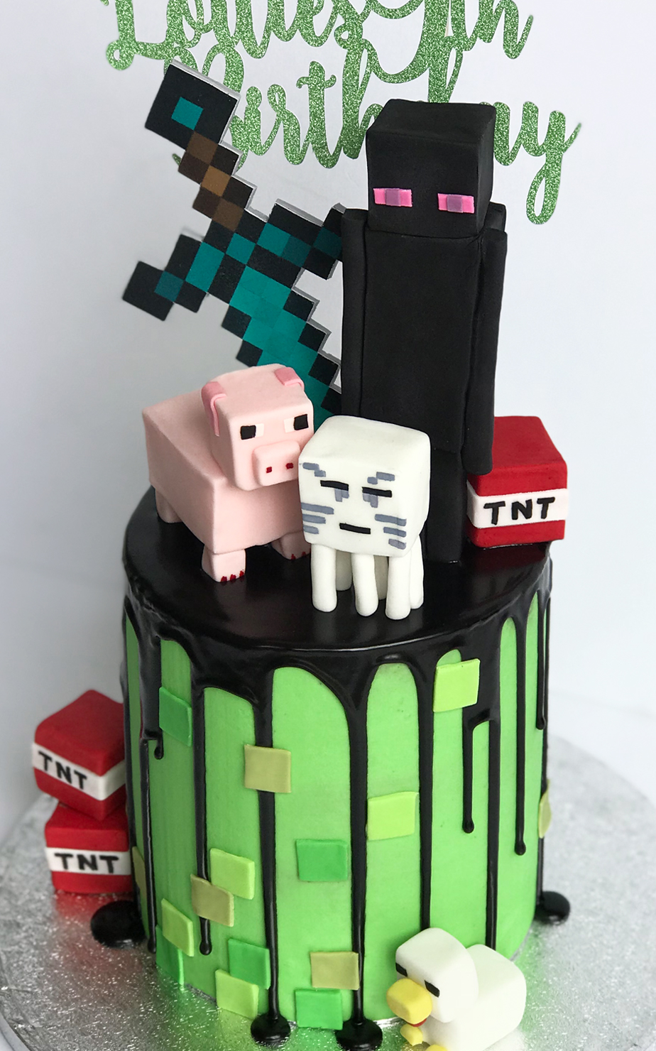 Minecraft Themed Birthday Cake | Recipe | Minecraft birthday cake, Boy birthday  cake, 28th birthday cake
