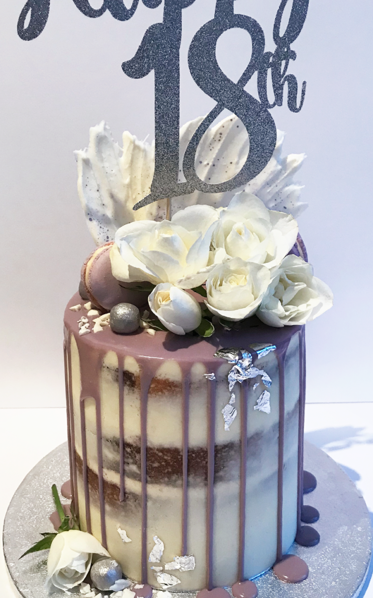 Purple drip cake, 18th birthday cakes Antonia's Cakes St