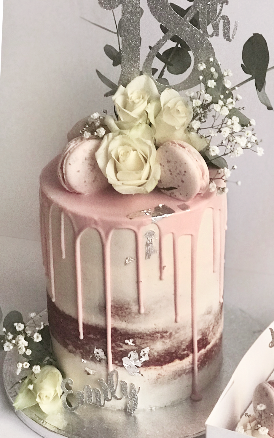 18th Cake Pink Drip