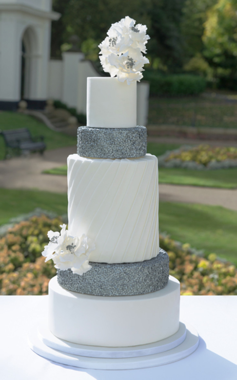 sequined Silver Wedding Cake