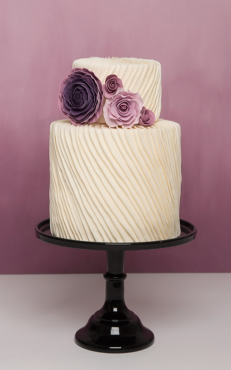 pleated modern wedding cake