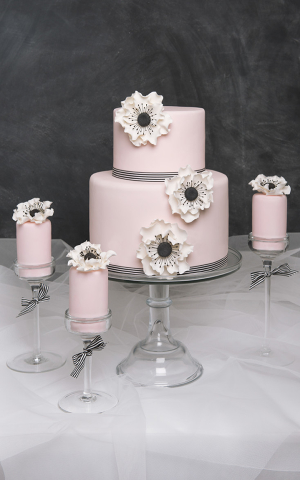 Pink simple wedding cake